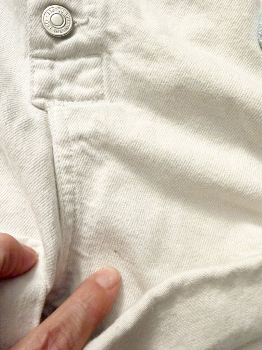 We The Free x Tricia Fix Re_Nuuly White Denim Heart Romper - Size M - Picture 7 of 10